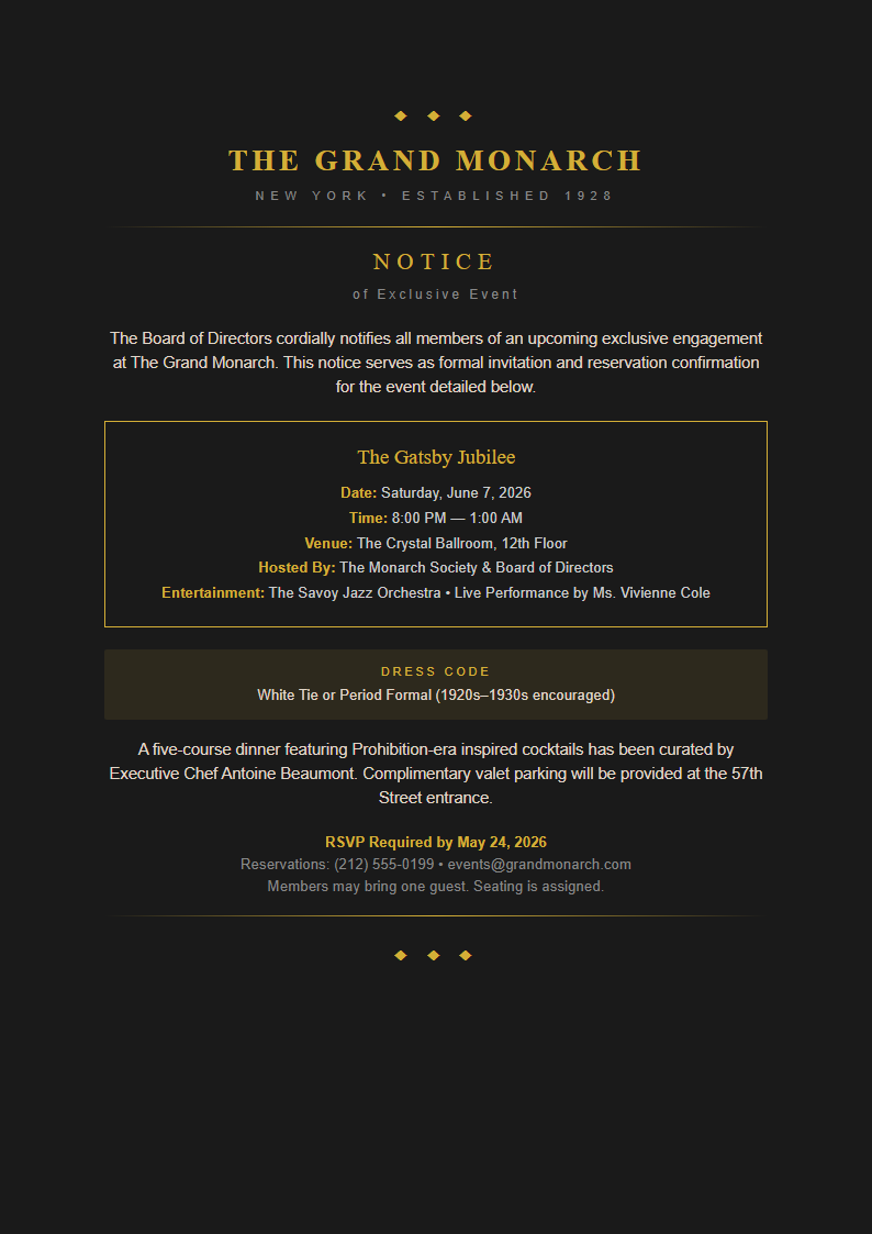 Art Deco Modern Notice